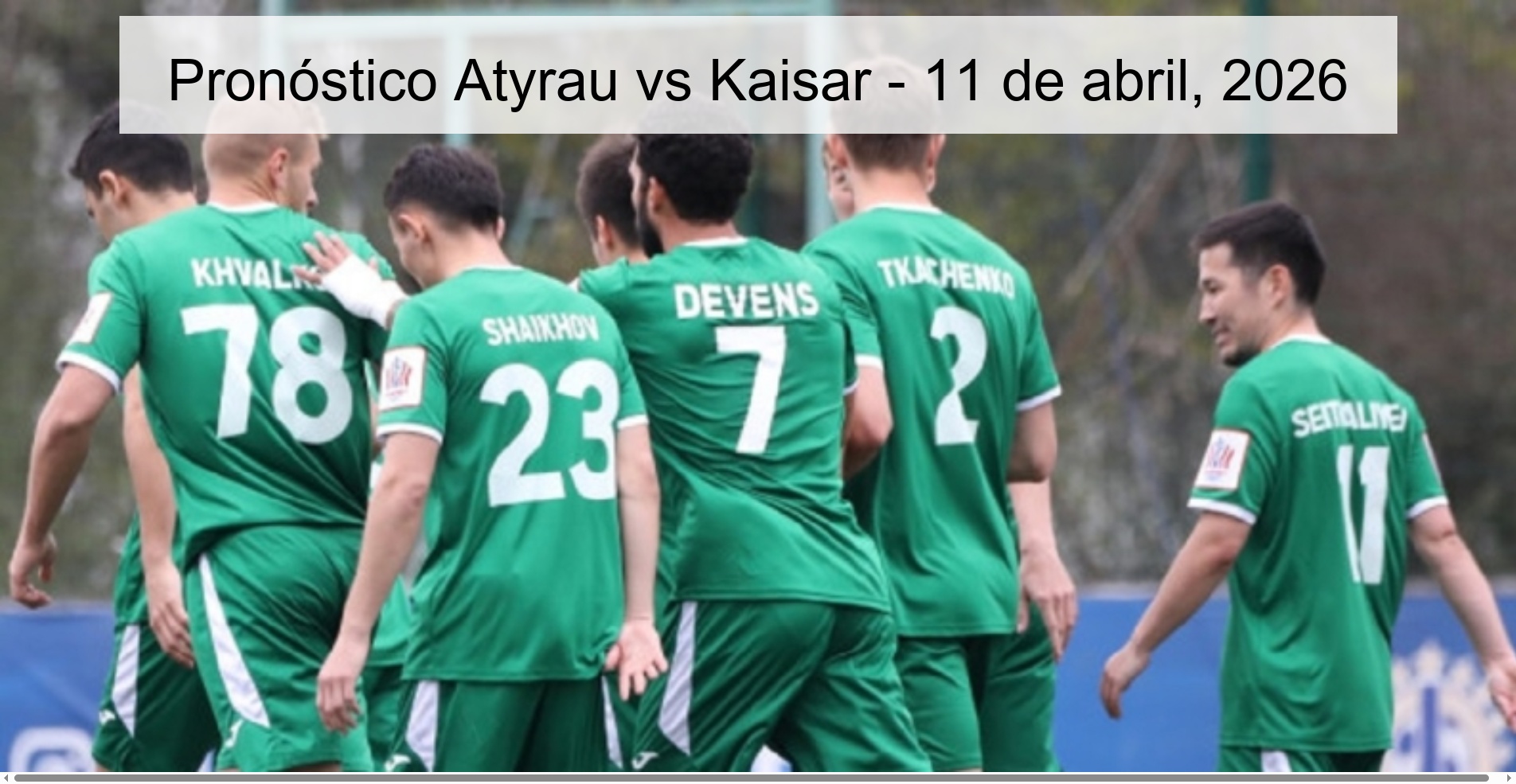 Pronóstico Atyrau vs Kaisar - 11 de abril, 2026