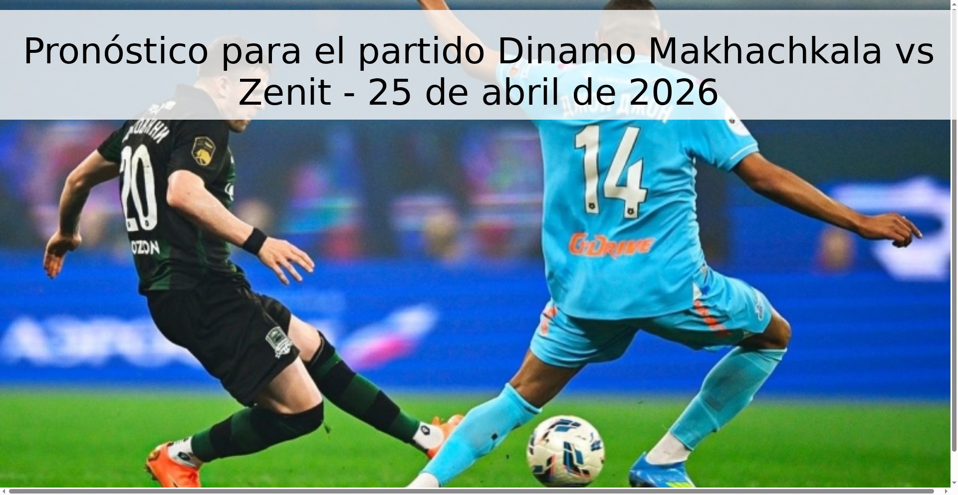 Pronóstico para el partido Dinamo Makhachkala vs Zenit - 25 de abril de 2026