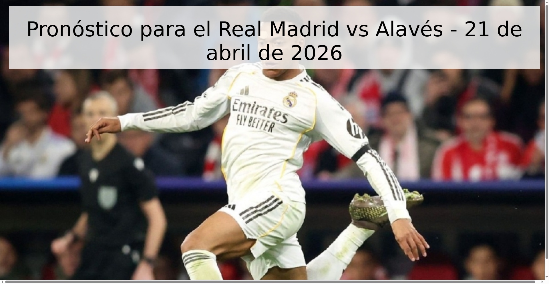 Pronóstico para el Real Madrid vs Alavés - 21 de abril de 2026