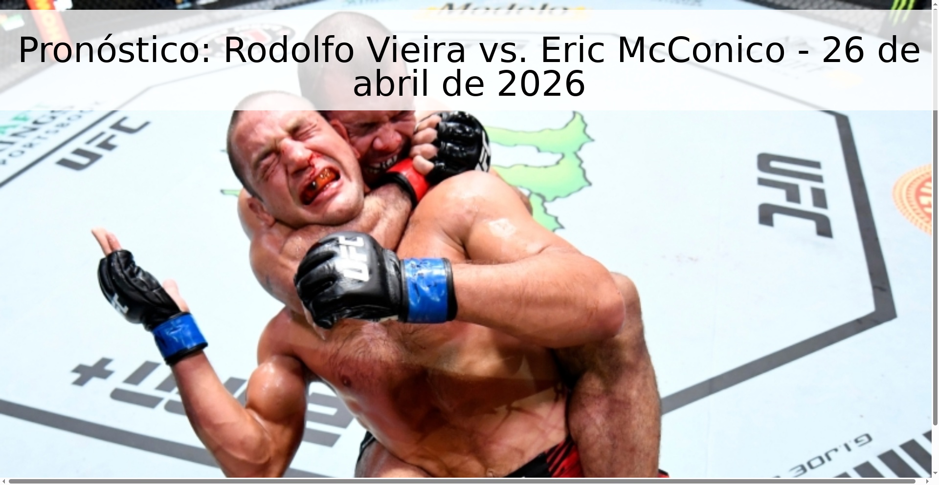 Pronóstico: Rodolfo Vieira vs. Eric McConico - 26 de abril de 2026