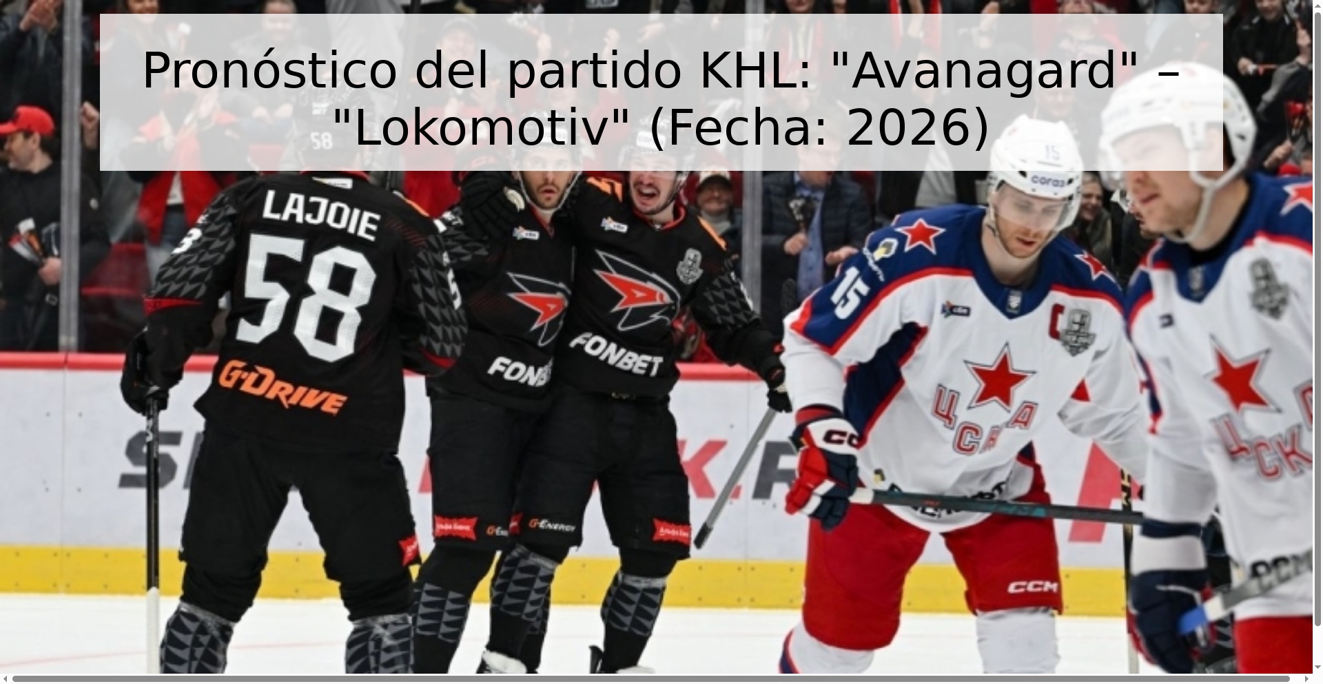 Pronóstico del partido KHL: Pronóstico del partido KHL: