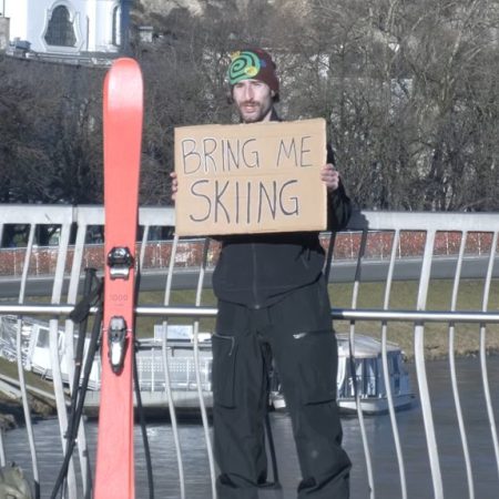 Can a skier hitchhike in the mountains?
