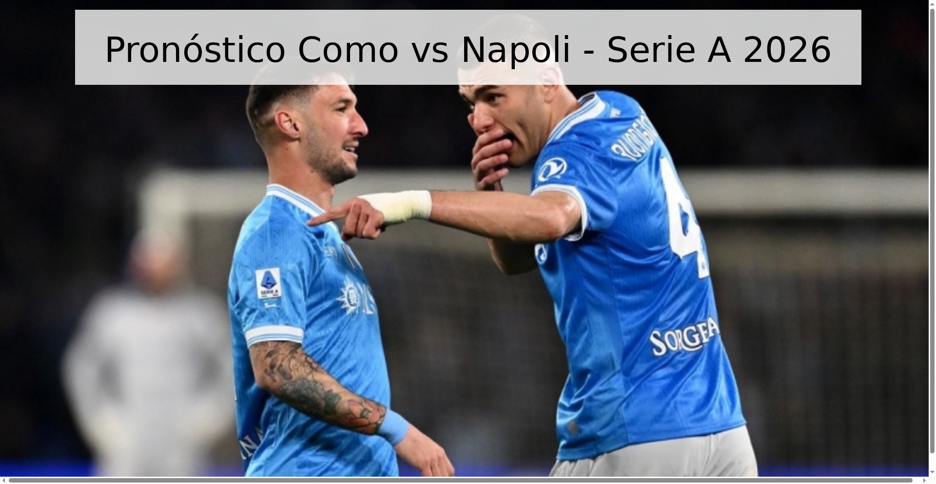 Pronóstico Como vs Napoli - Serie A 2026